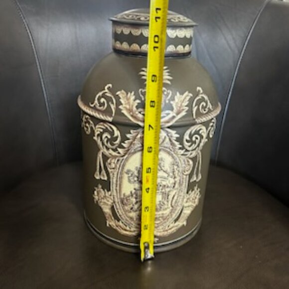 Antique Large Toleware Chinoiserie Tea Caddy Canton n°3 Iron Tea Box - Picture 13 of 16